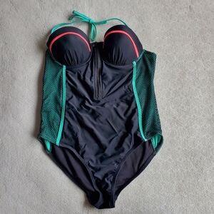OP Green and Black One Piece Performance Swimsuit